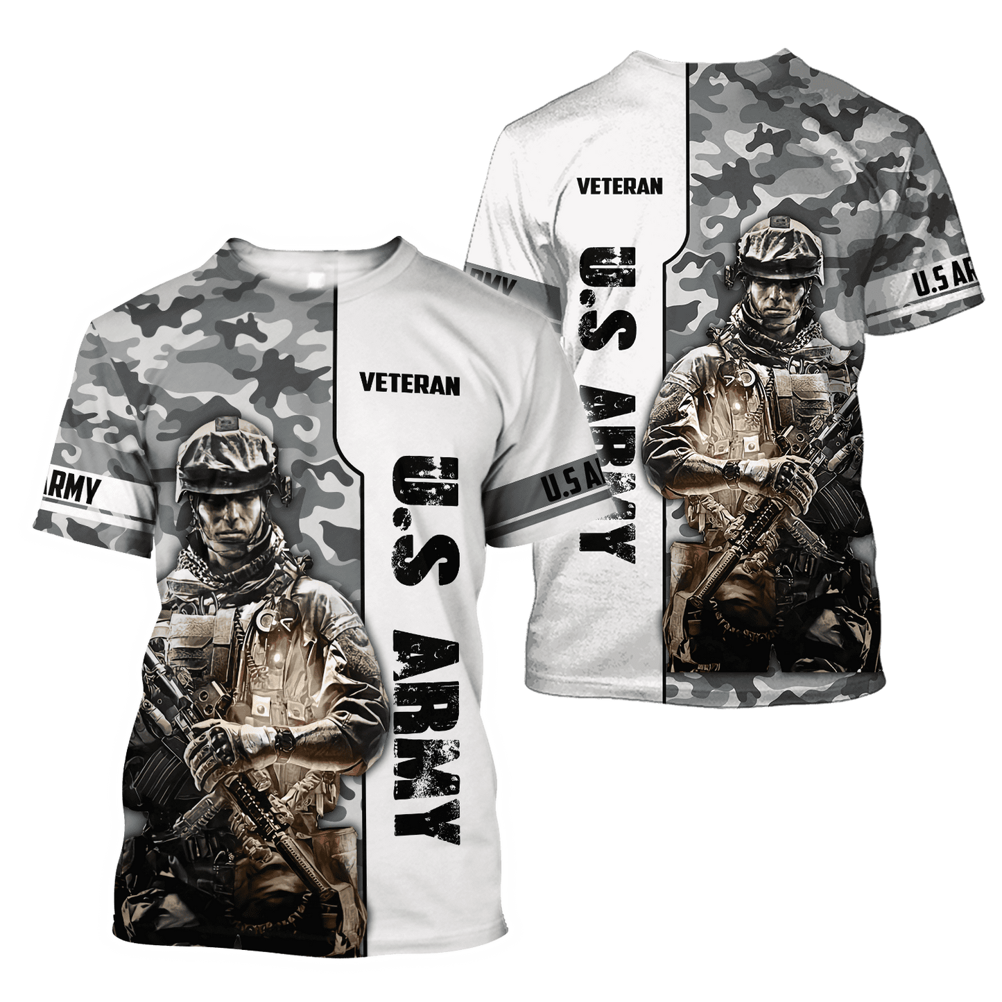 US Army Veteran 3D All Over Printed Hoodie