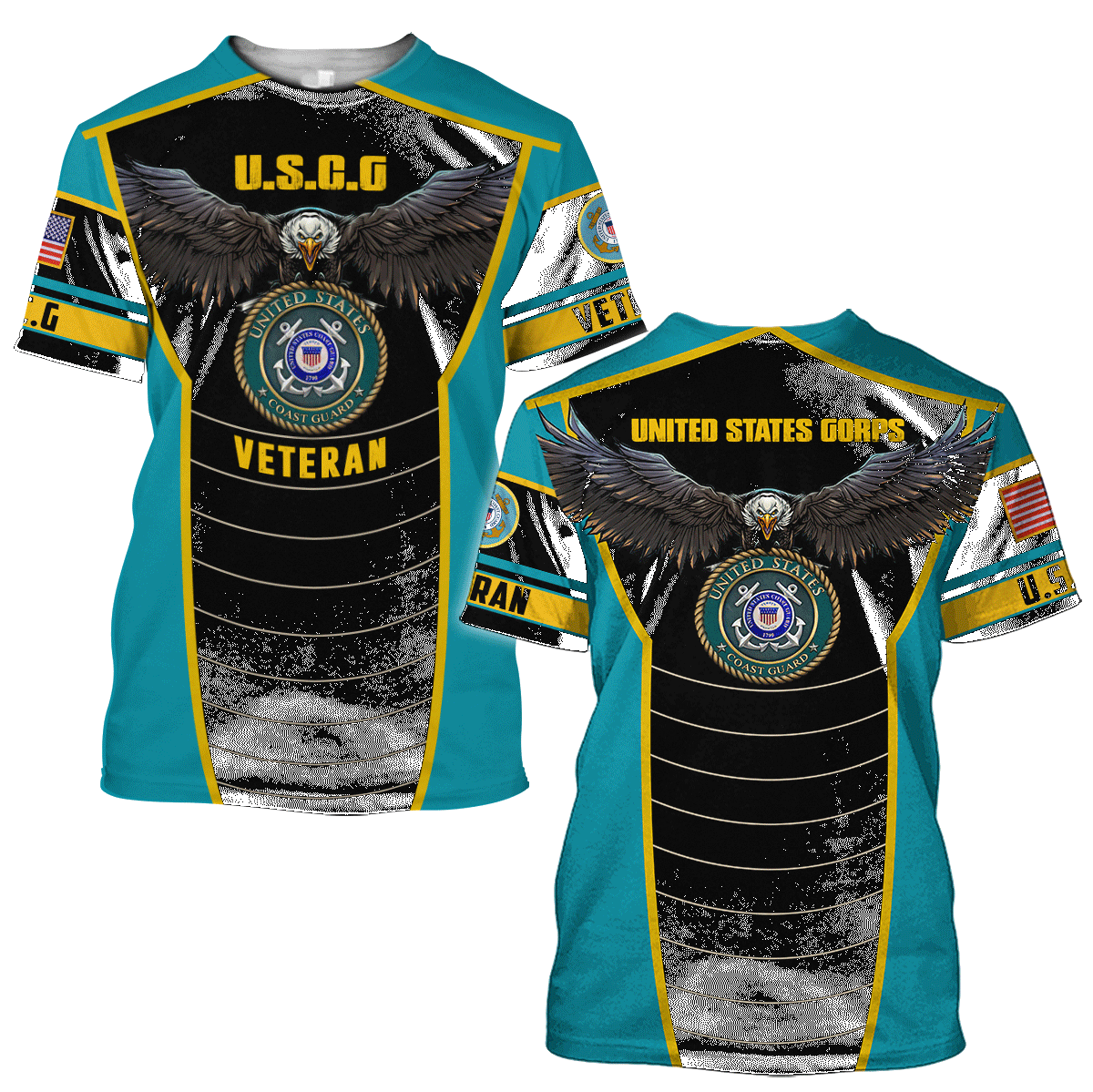 U.S Coast Guard veteran Eagle Pride design 3d print shirts Proud Military