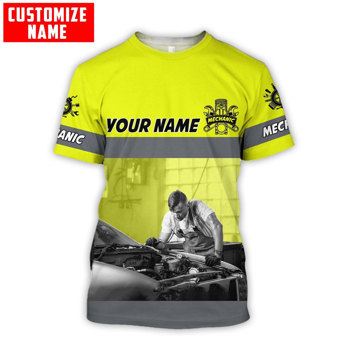 Tmarc Tee Personalized Name Mechanic 3D All Over Printed Unisex Shirts