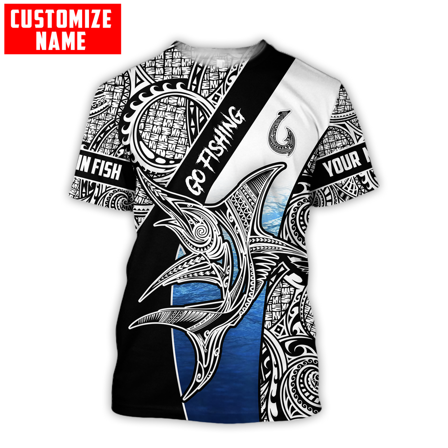 Amazing Polynesian Go Fishing Marlin Fish Personalized Unisex Deluxe Hoodie ML