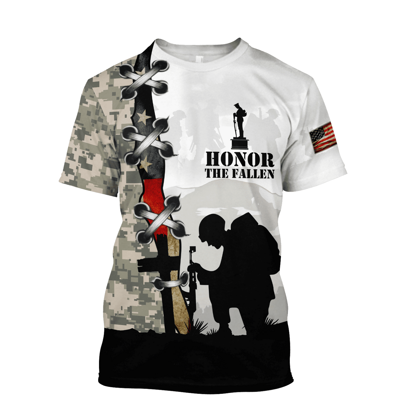 American Veteran 3D Over Printed Unisex Deluxe Hoodie ML