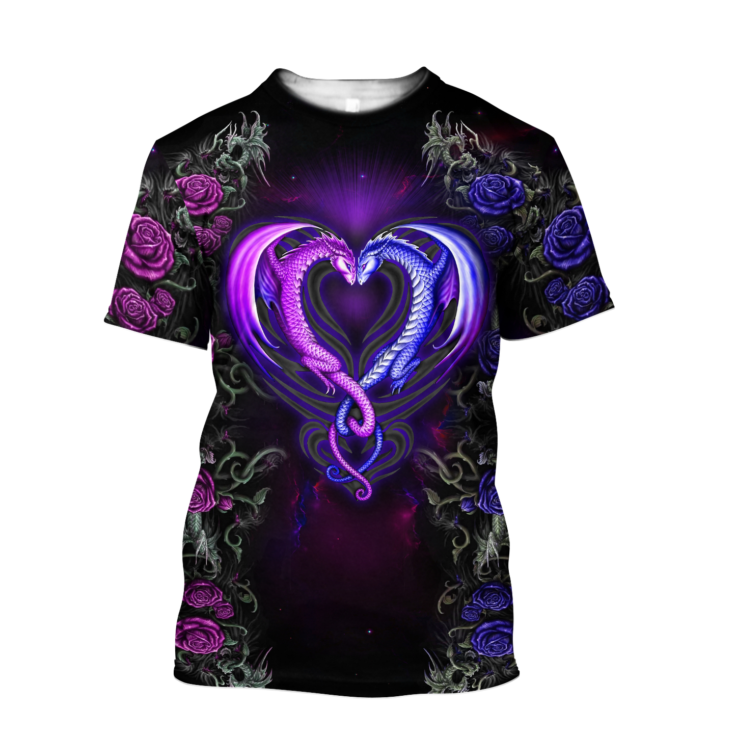 Tmarc Tee Dungeons and Dragons Couple 3D All Over Printed Shirts Purple