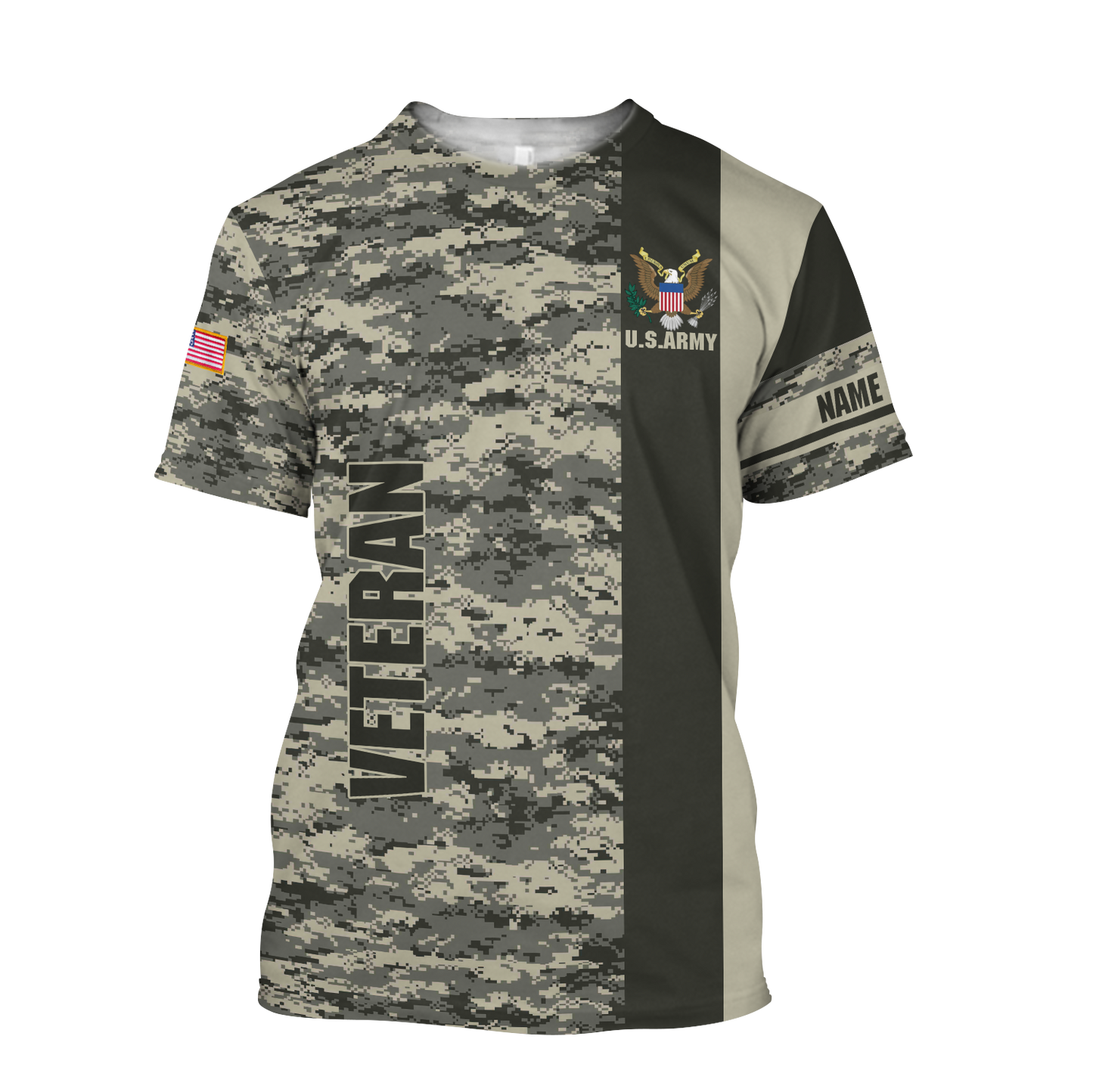 US Army Veteran  Personalized name 3D All Over Printed Unisex Shirts