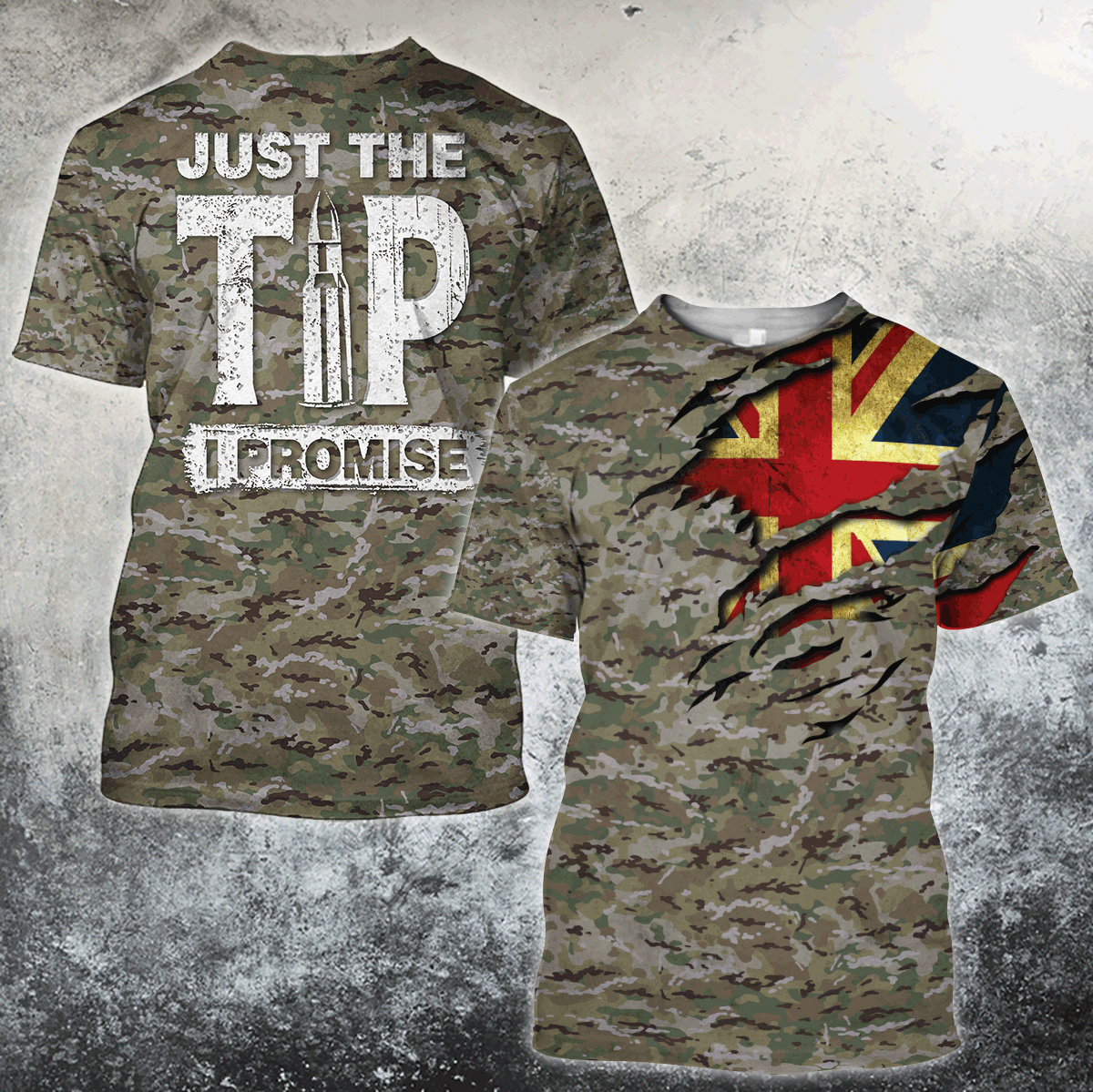 British Camo Just the tip I promise 3D Design Print Shirts
