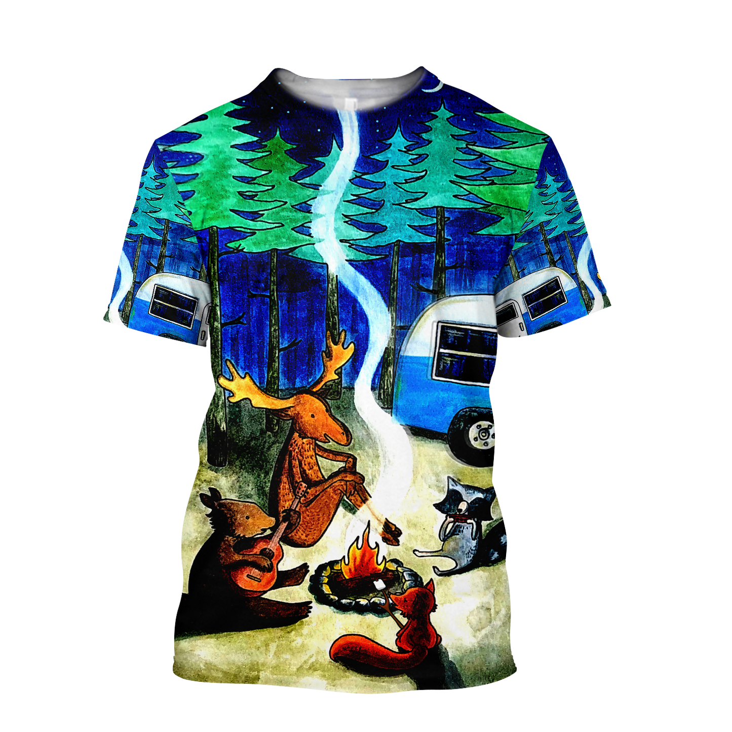 Camping 3D All Over Printed Unisex Shirts Starry Night Camping