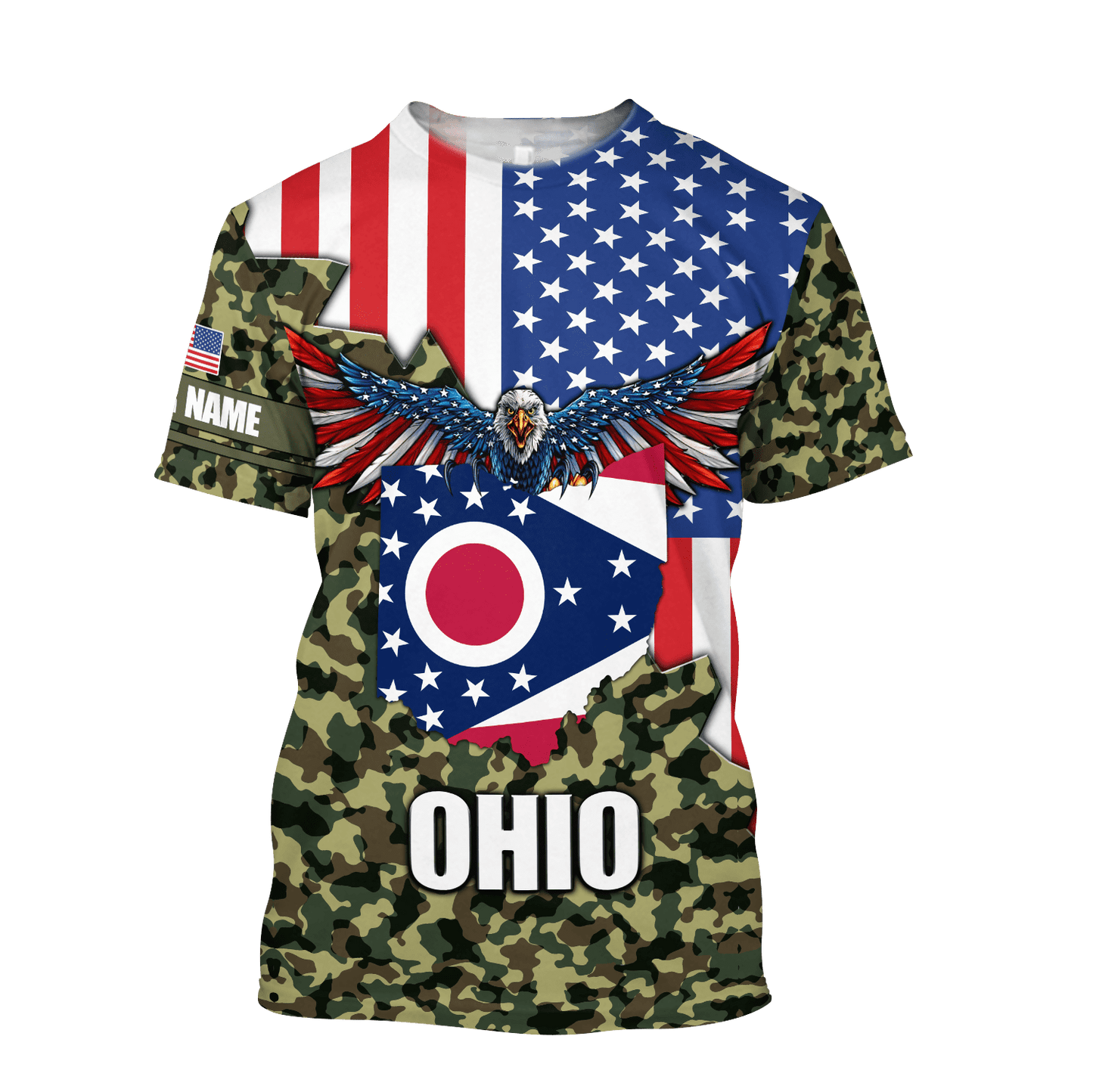 American Ohio Personalize 3D Over Printed Unisex Deluxe Hoodie ML