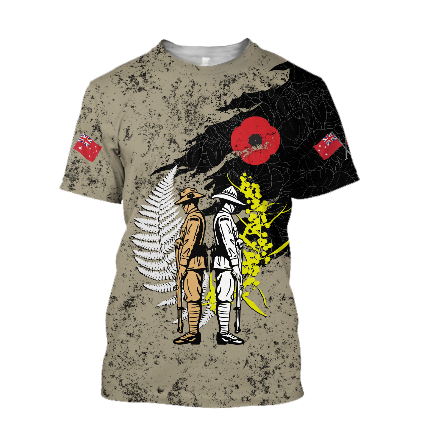 Tmarc Tee Anzac day in my heart Australia and Kiwi 3D print shirt