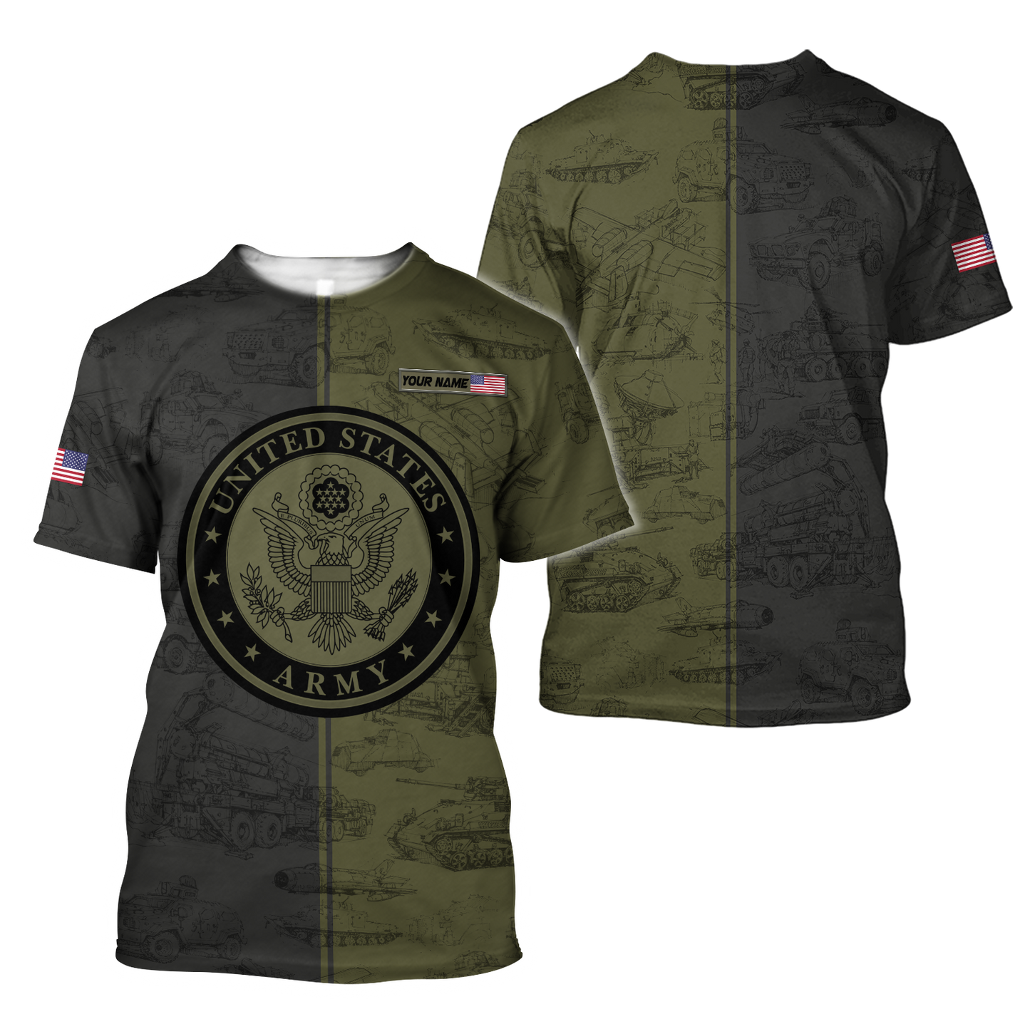 Army Customize Name 3D All Over Printed Shirts TNA27052105