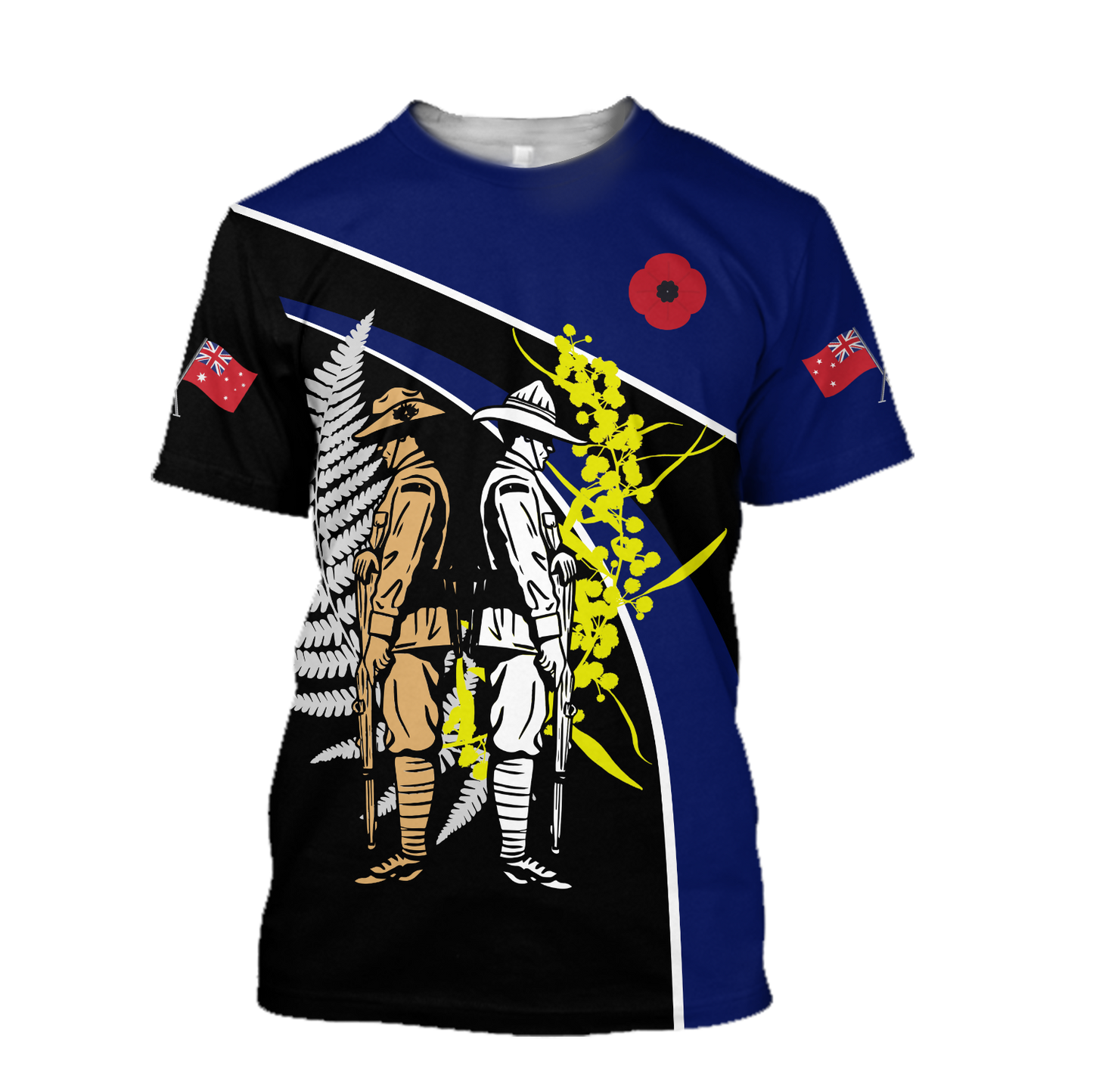 Tmarc Tee The ode fern-wattle Australia and Kiwi blue 3D print shirts