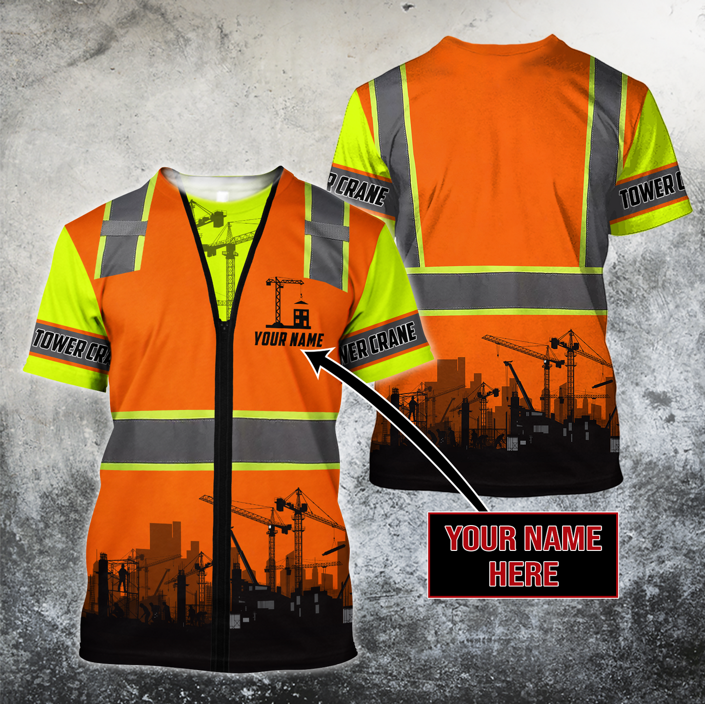 Tower Crane 3D All Over Printed Shirts For Men