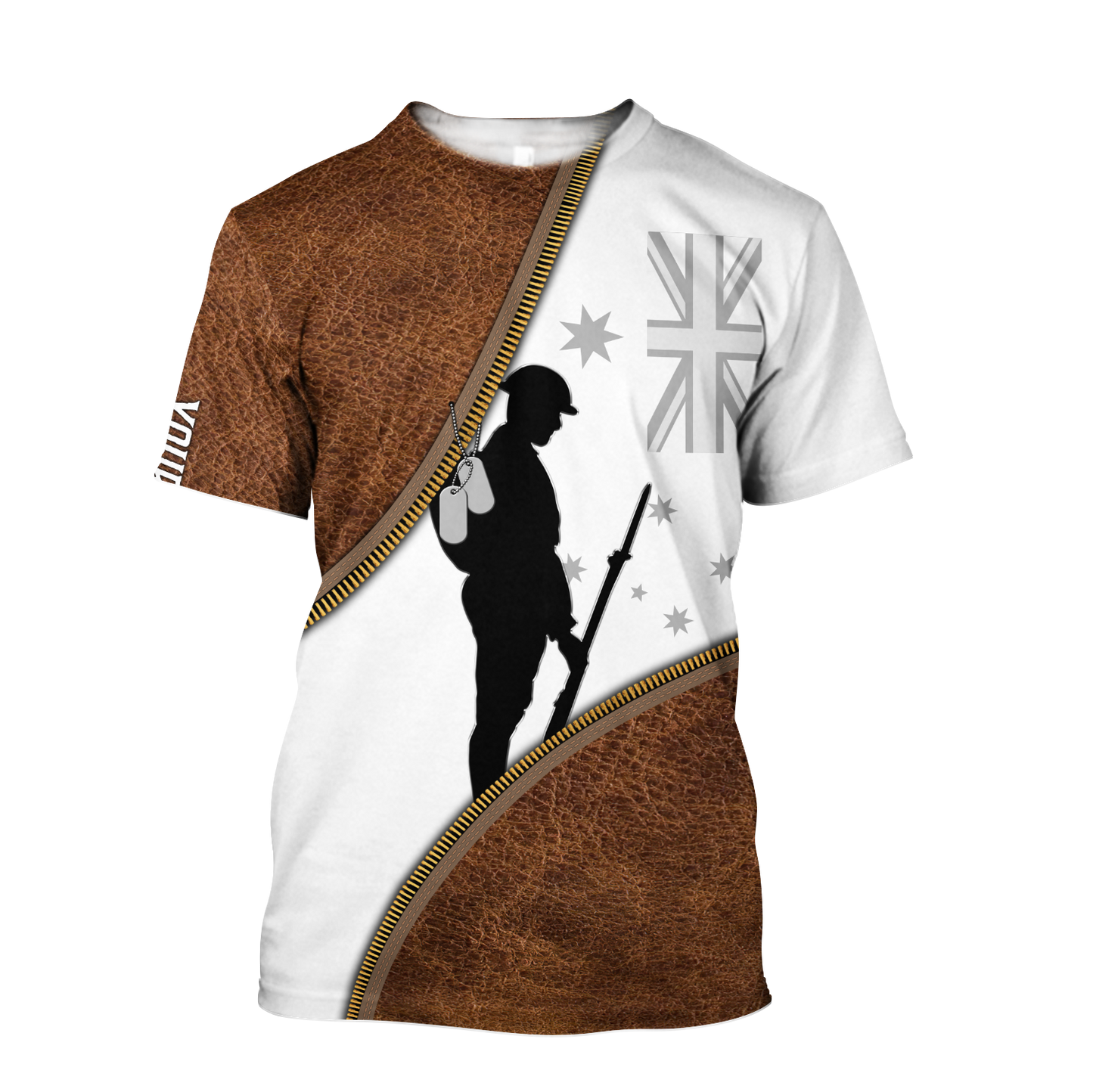 Tmarc Tee Custom name Remembrance Australia Soldier 3D print zip pattern shirts