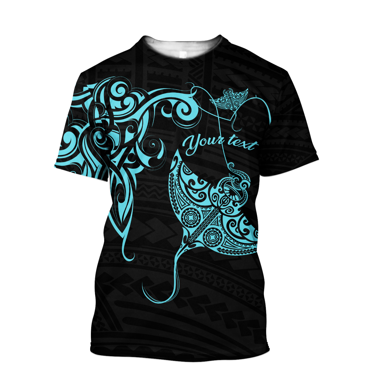 Amazing Polynesian Blue Ray Tattoo Personalized Unisex Deluxe Hoodie ML