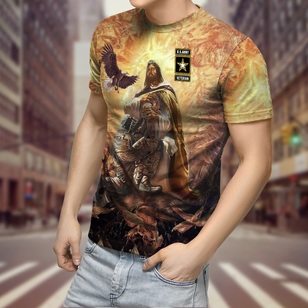 US Army Veteran Jesus 3D All Over Printed Unisex Shirts