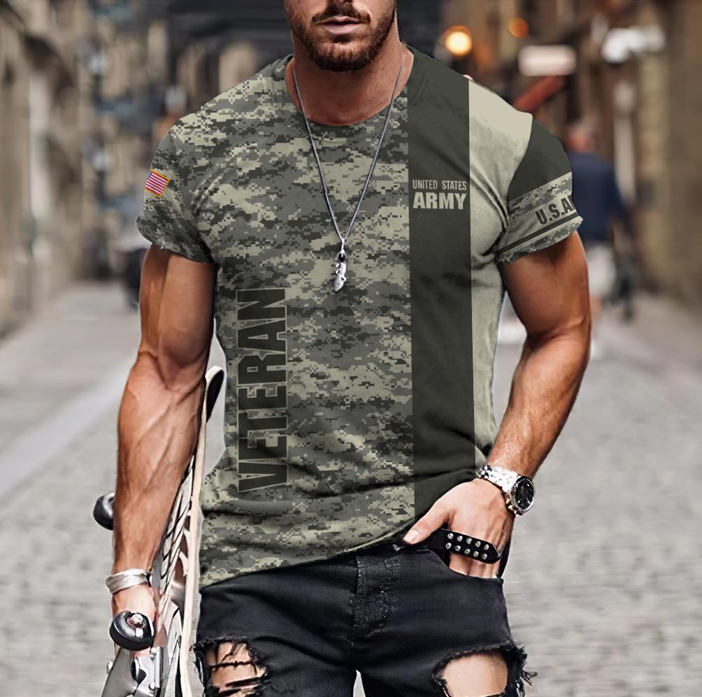 US Army Veteran Personalized name 3D All Over Printed Unisex Shirts