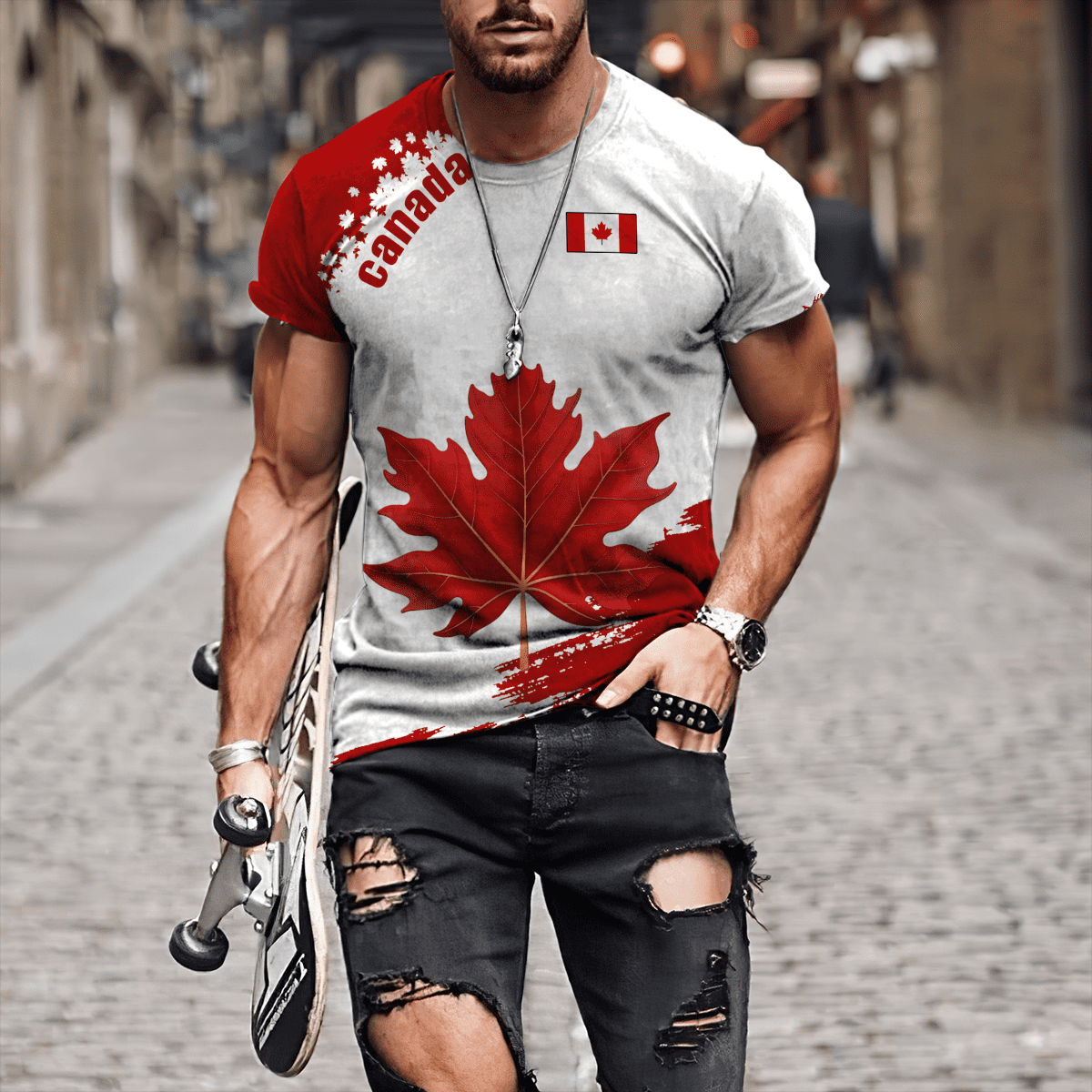 Canada Day No3 Name Pullover Premium Unisex Hoodie Maple Leaf