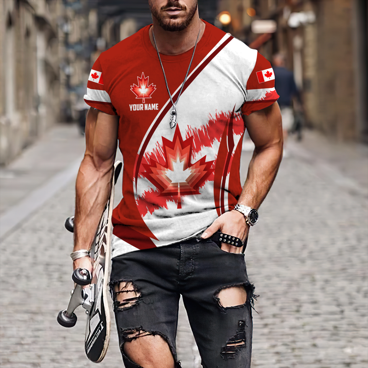 Canada Day No23 Personalized Maple Leaf Pullover Premium Unisex Hoodie