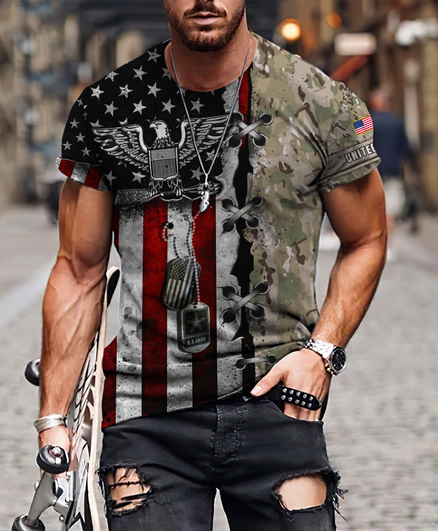 US Army Veteran American Flag 3D All Over Printed Shirts