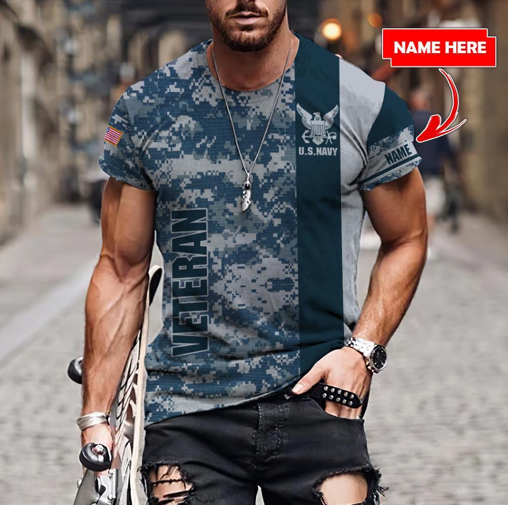 US Army Veteran Personalized name 3D All Over Printed Unisex Shirts