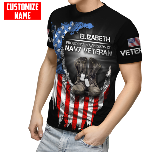 Proud To Have Served Navy Veteran 3D All Over Printed For Man And Women