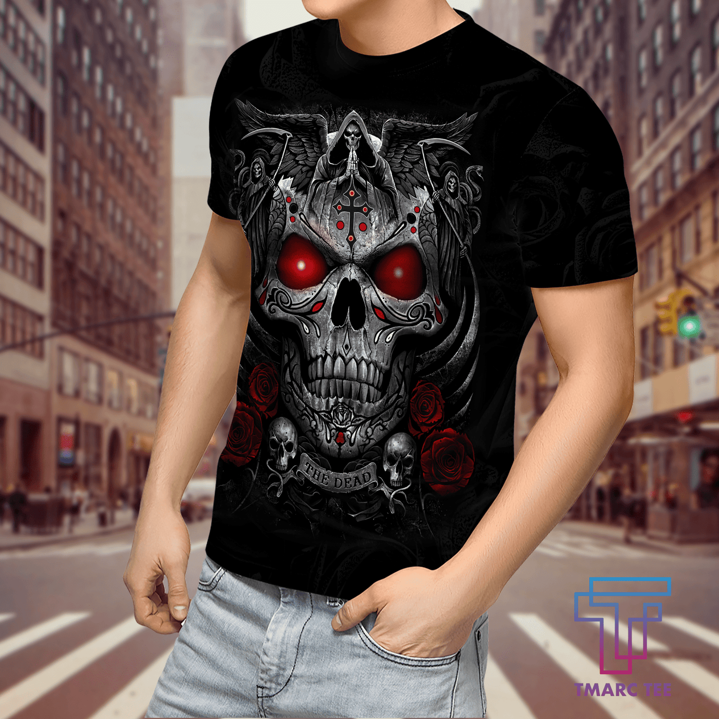 Tmarc Tee Blessing Skull 3D All Over Printed Unisex Shirts