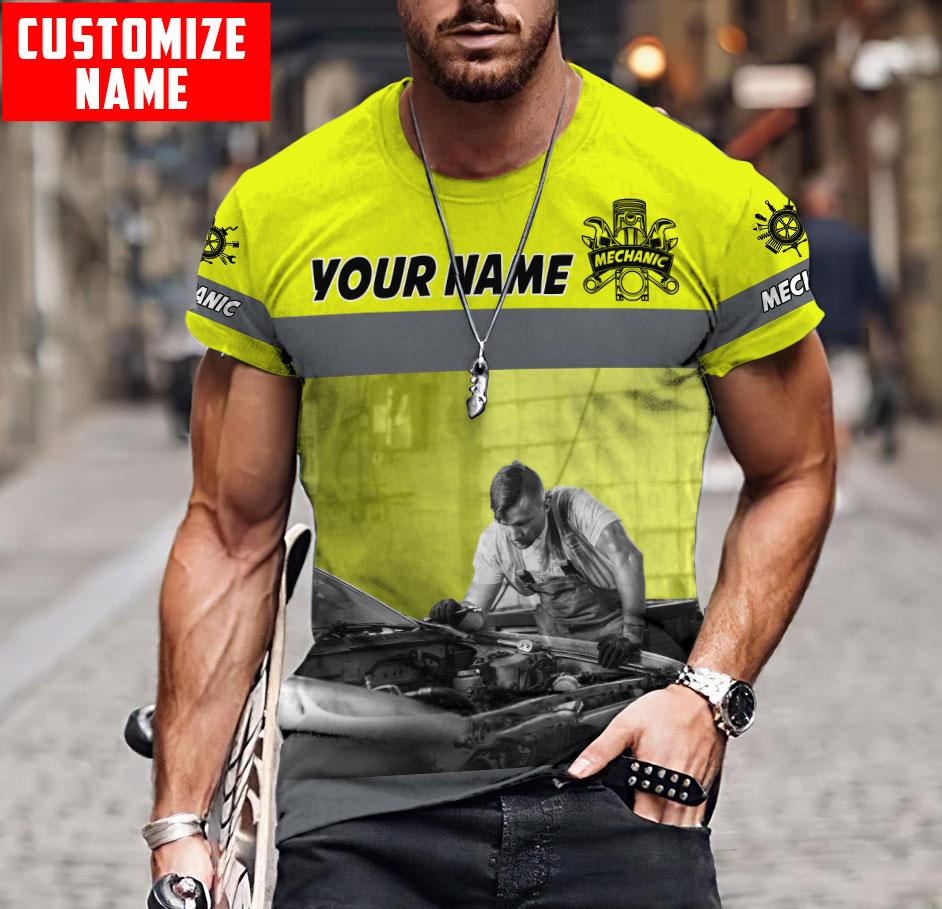 Tmarc Tee Personalized Name Mechanic 3D All Over Printed Unisex Shirts