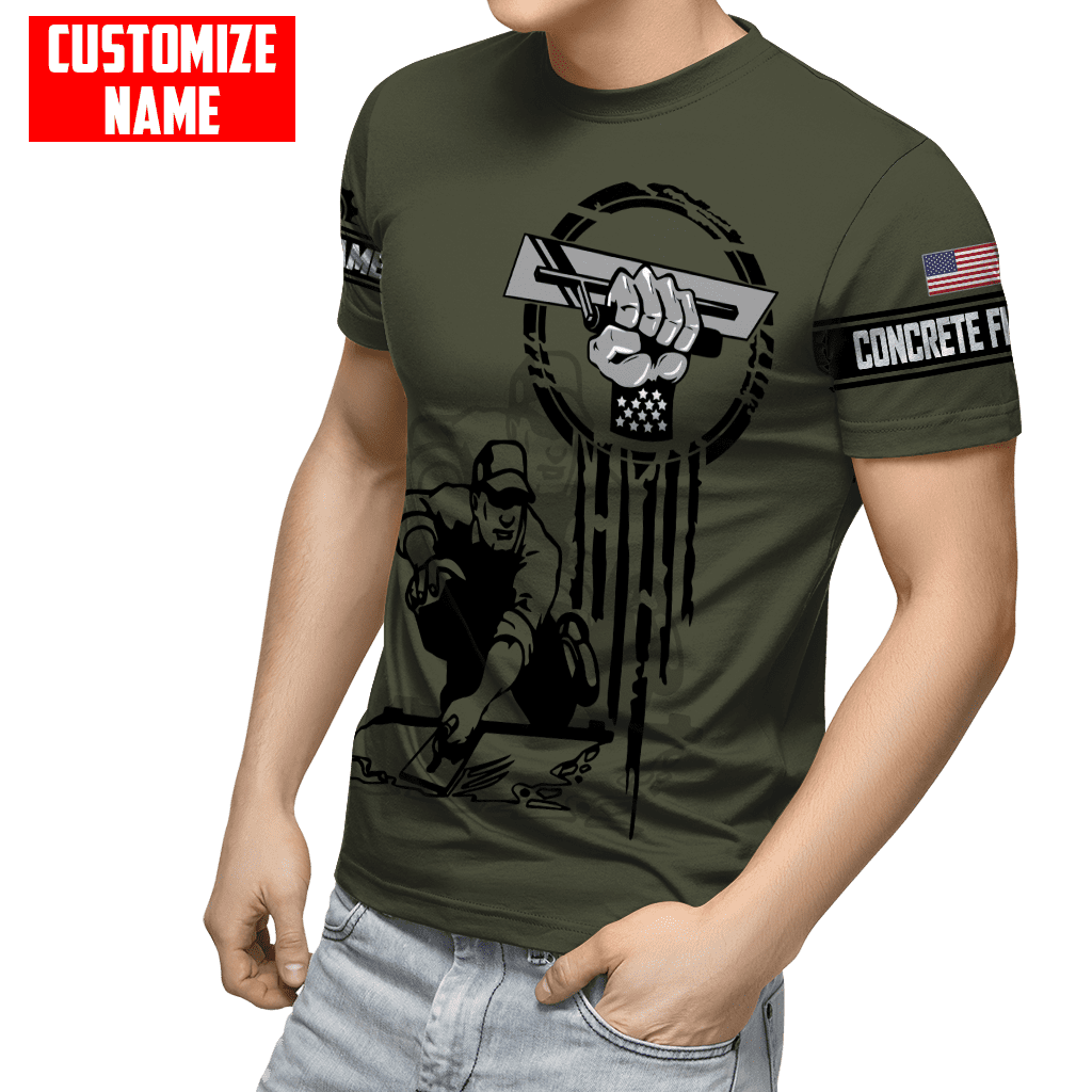 US Concrete Finisher Tool Pride Custom name 3D Printed Shirts