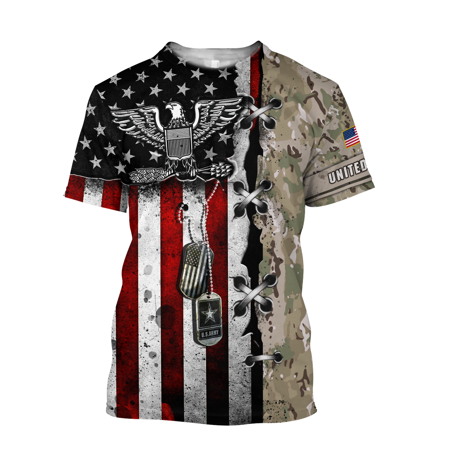 US Army Veteran American Flag 3D All Over Printed Shirts
