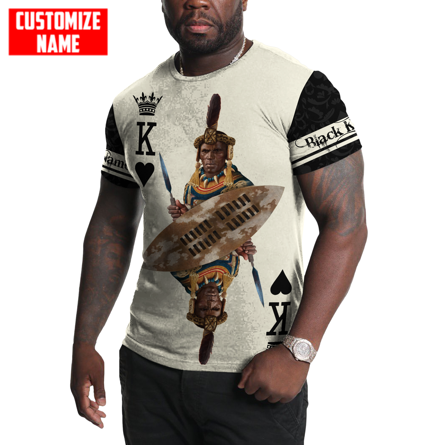 African Culture Black King Zulu Unisex Hoodie ML Personalize Name