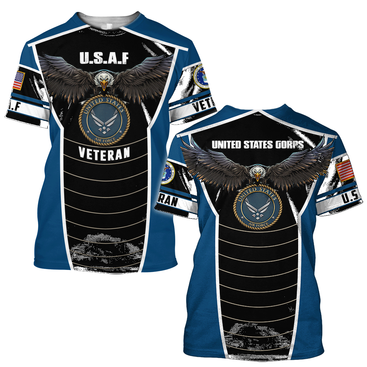U.S Airforce veteran Eagle Pride design 3d print shirts Proud Military