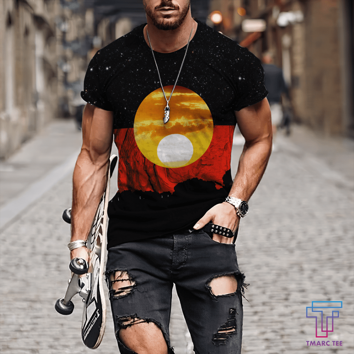 Tmarc Tee Australia Koori Kangaroo Aboriginal Flag™ All Over Print Hoodies HC