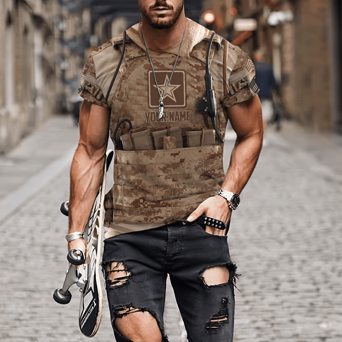 US Army Veteran Camo 3D All Over Printed