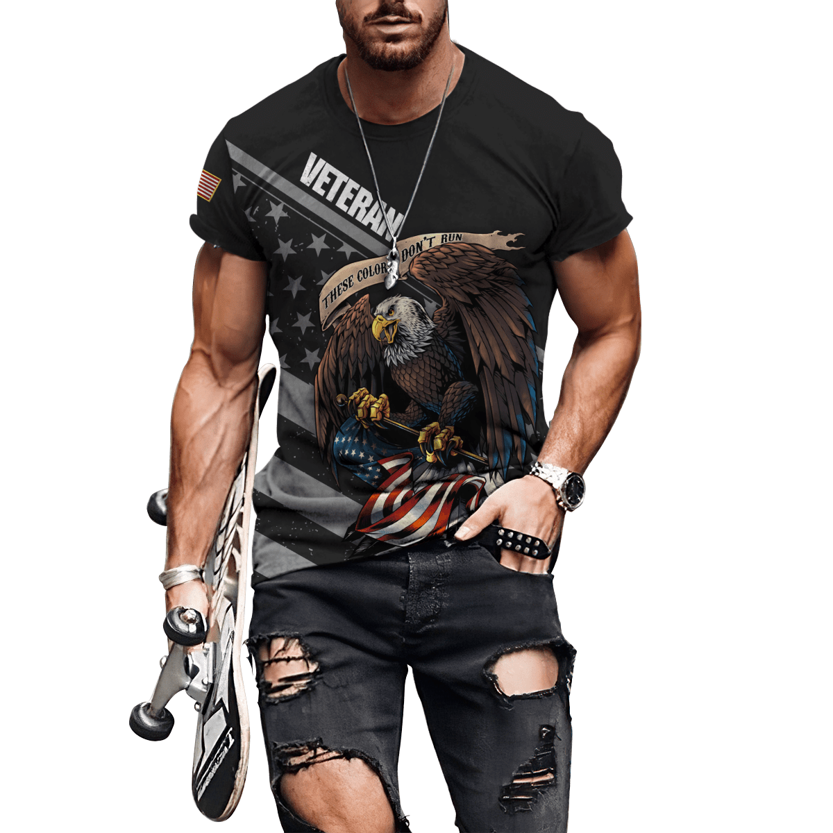 Premium Unique Veterans Polo Shirts Ultra Soft And Comfort Black Collar Black