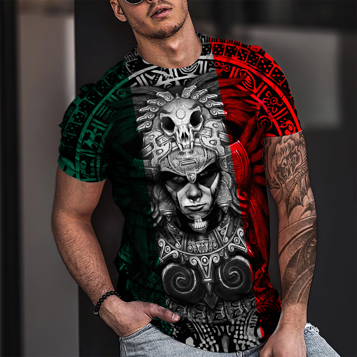 Aztec Warrior Mexico 3D All Over Printed Hoodie