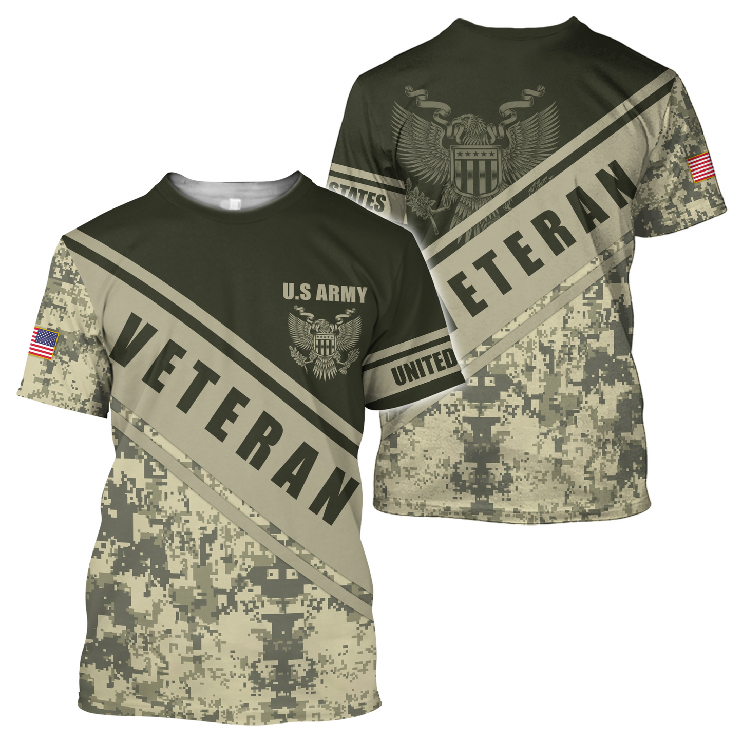 US Army Veteran 3D All Over Printed Shirts