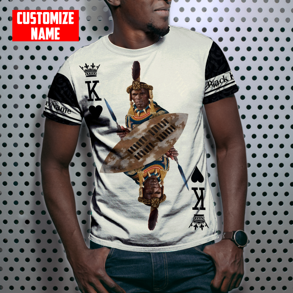 African Culture Black King Zulu Unisex Hoodie ML Personalize Name