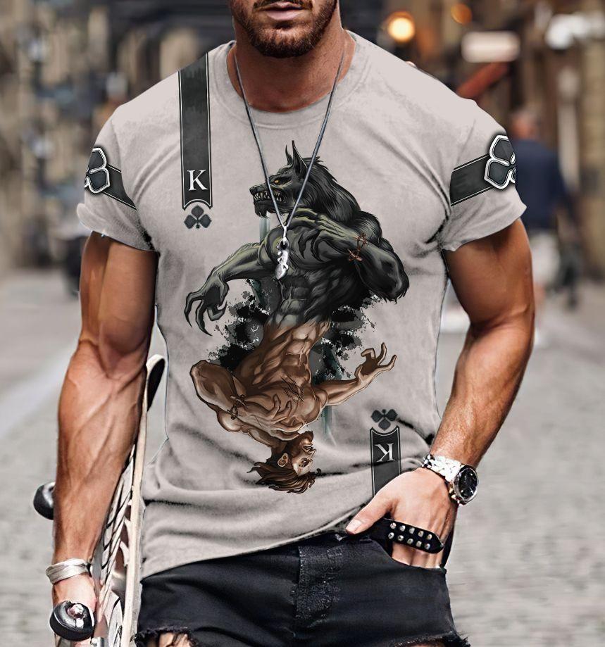 Wolf Ace Card 3D Over Printed Unisex Deluxe Hoodie Cloak ML