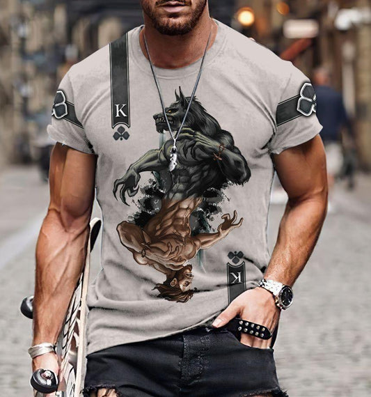 Wolf Ace Card 3D Over Printed Unisex Deluxe Hoodie Cloak ML