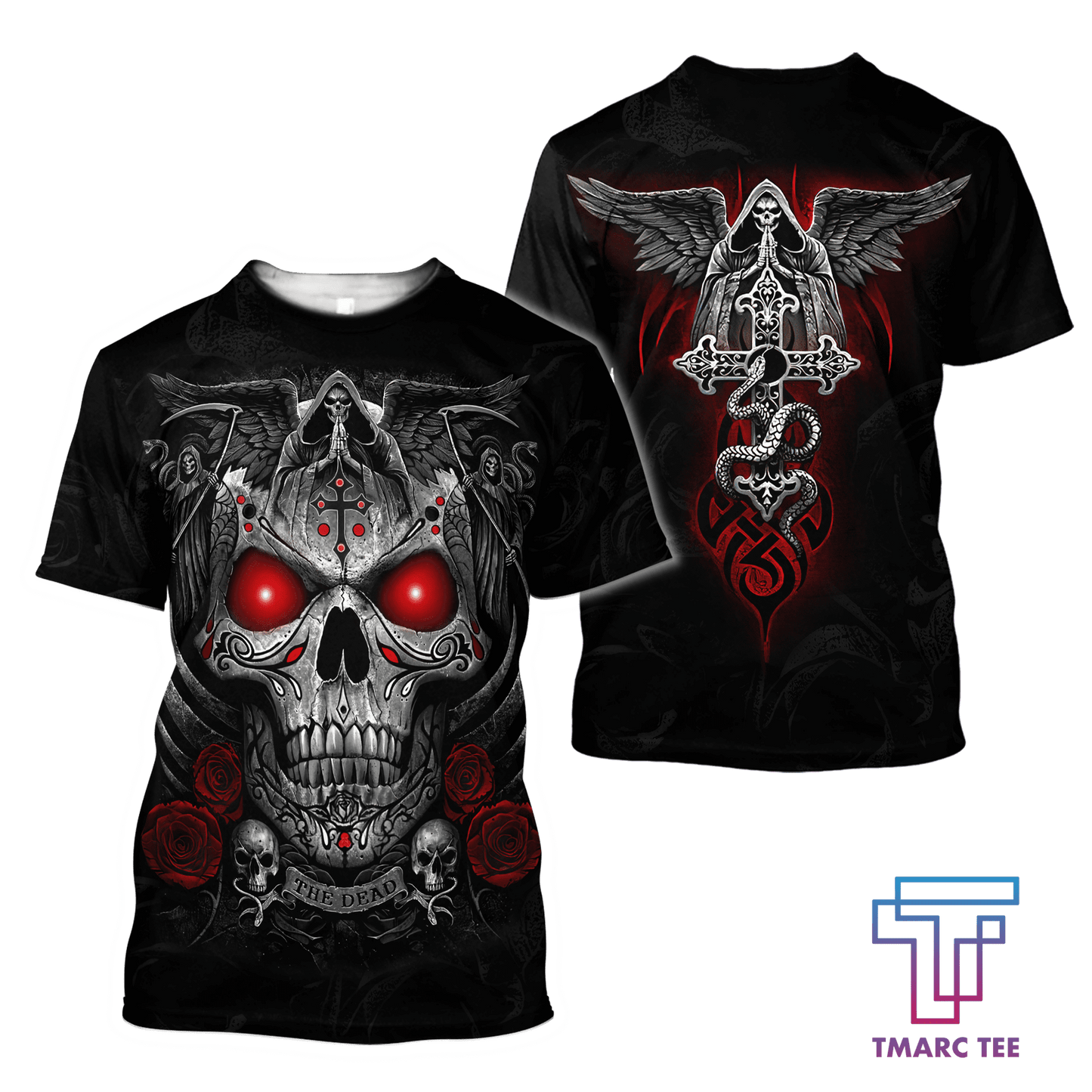 Tmarc Tee Blessing Skull 3D All Over Printed Unisex Shirts