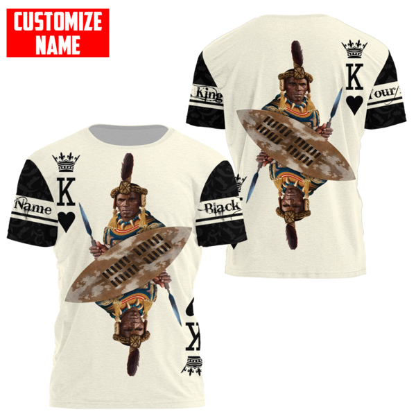 African Culture Black King Zulu Unisex Hoodie ML Personalize Name