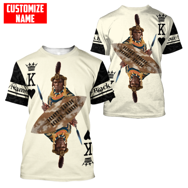 African Culture Black King Zulu Unisex Hoodie ML Personalize Name