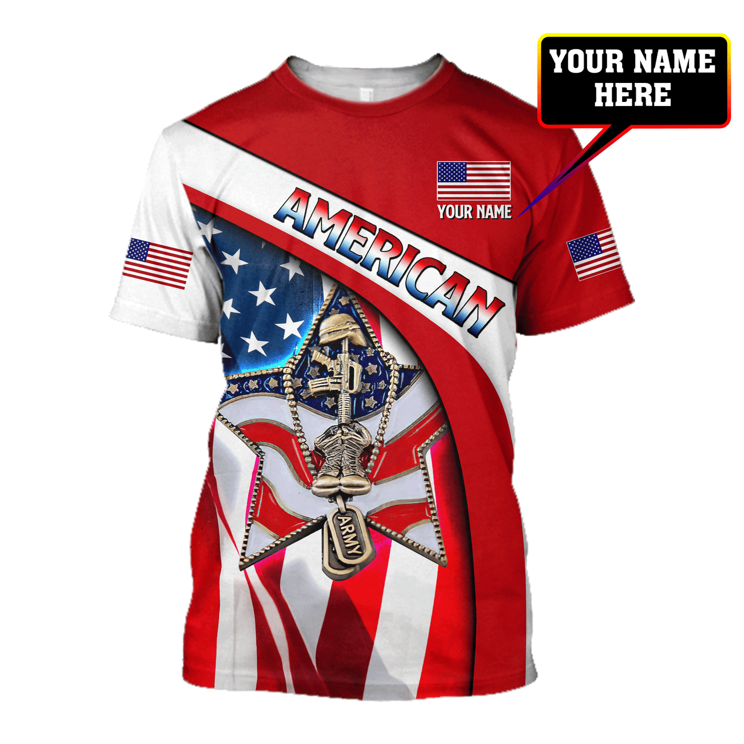 American Army Personalize 3D All Over Hoodie