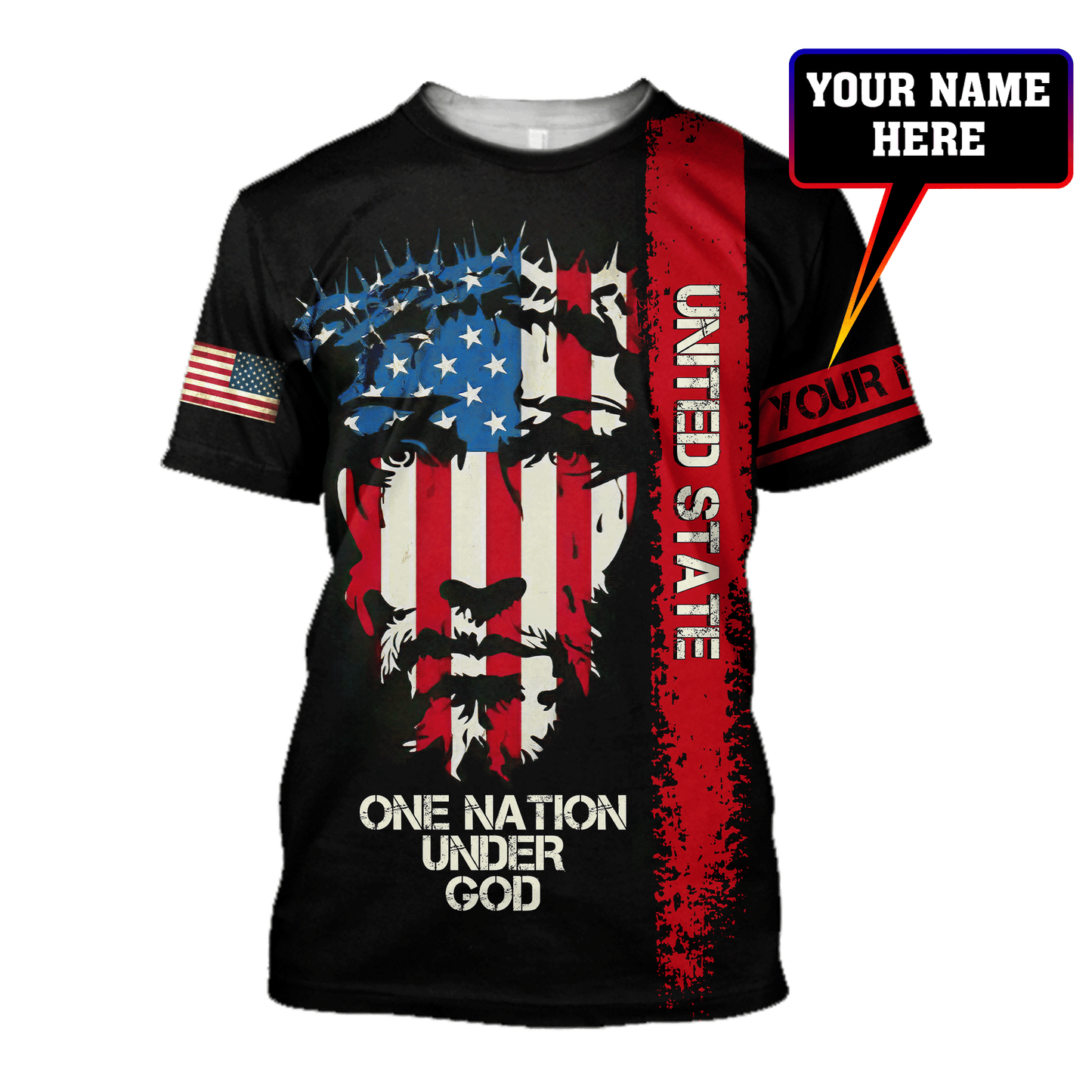 American One Nation Personalized Unisex Hoodie ML