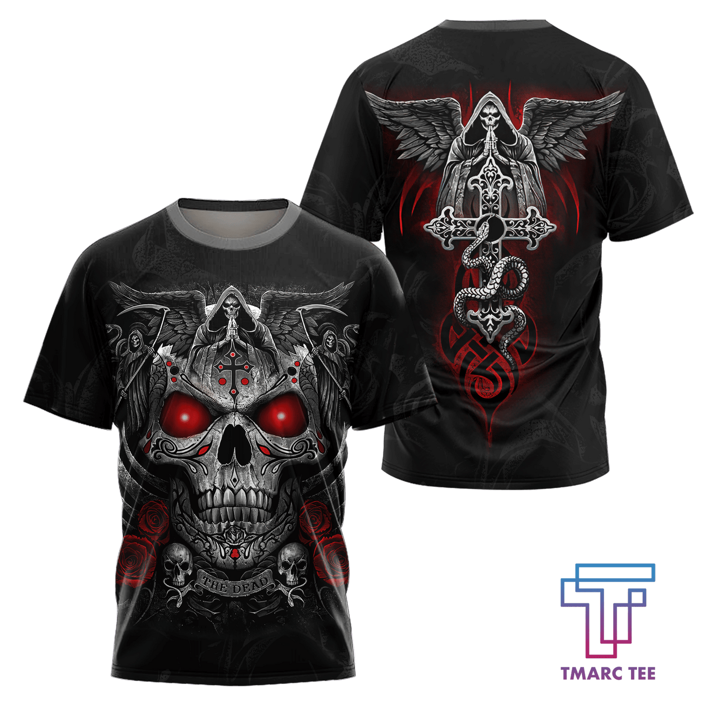 Tmarc Tee Blessing Skull 3D All Over Printed Unisex Shirts
