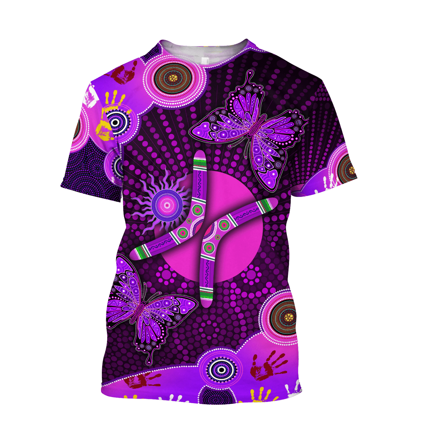 Aboriginal Naidoc Week 2021 Purple Butterflies Combo T-Shirt Short