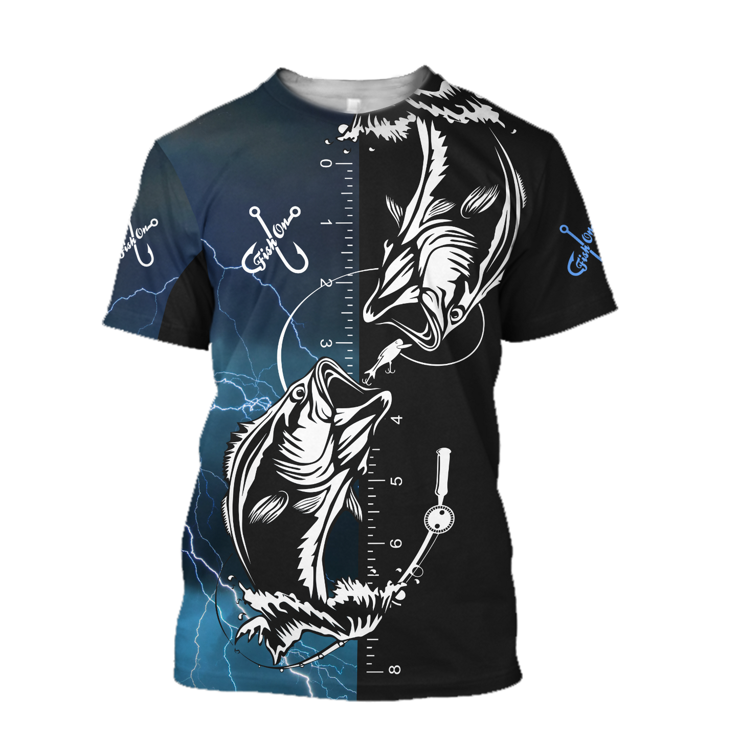 Bass fishing tattoo the rule Blue colour 3D print shirts