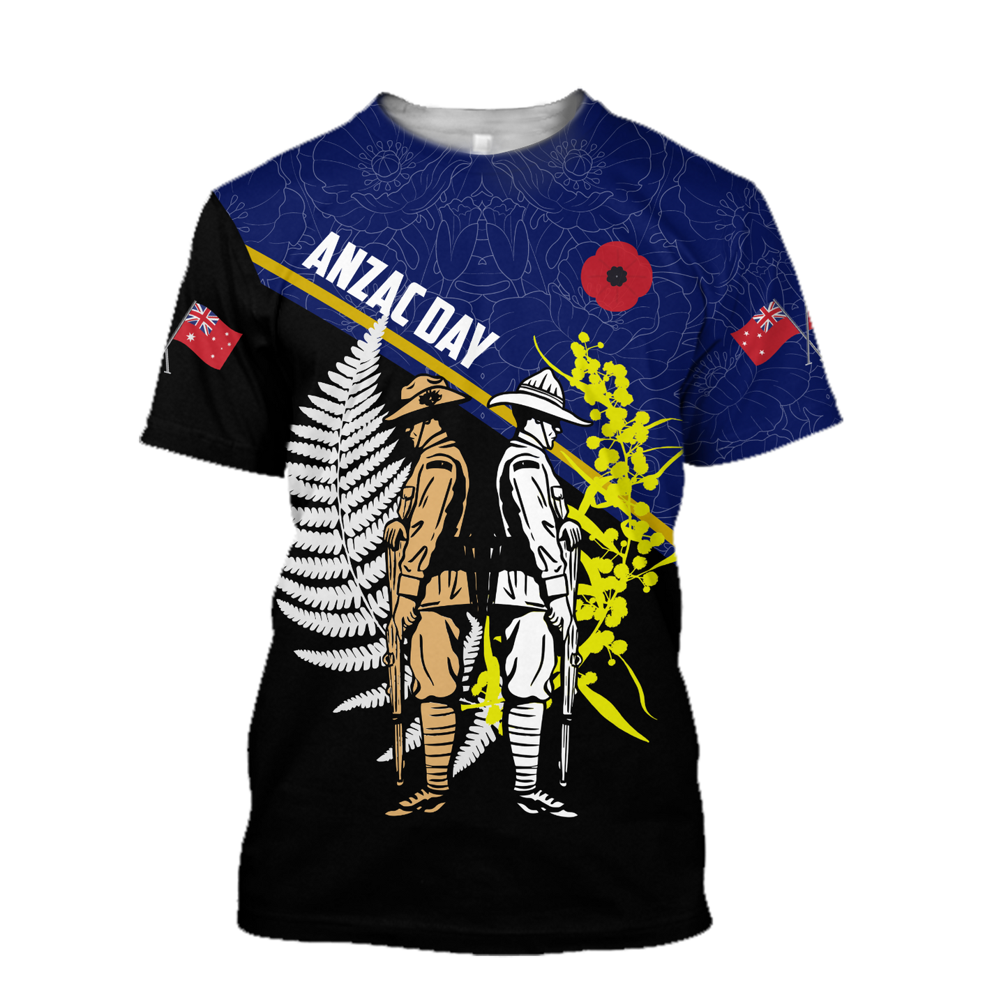 Tmarc Tee Anzac Day blue version Australia and Kiwi 3D print shirts