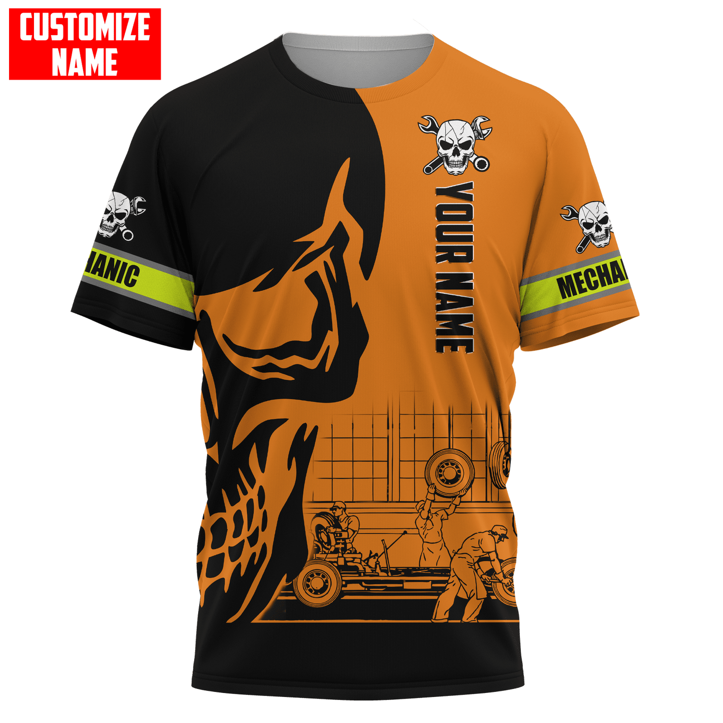 Tmarc Tee Personalized Name Mechanic 3D All Over Printed Unisex Shirts Safety