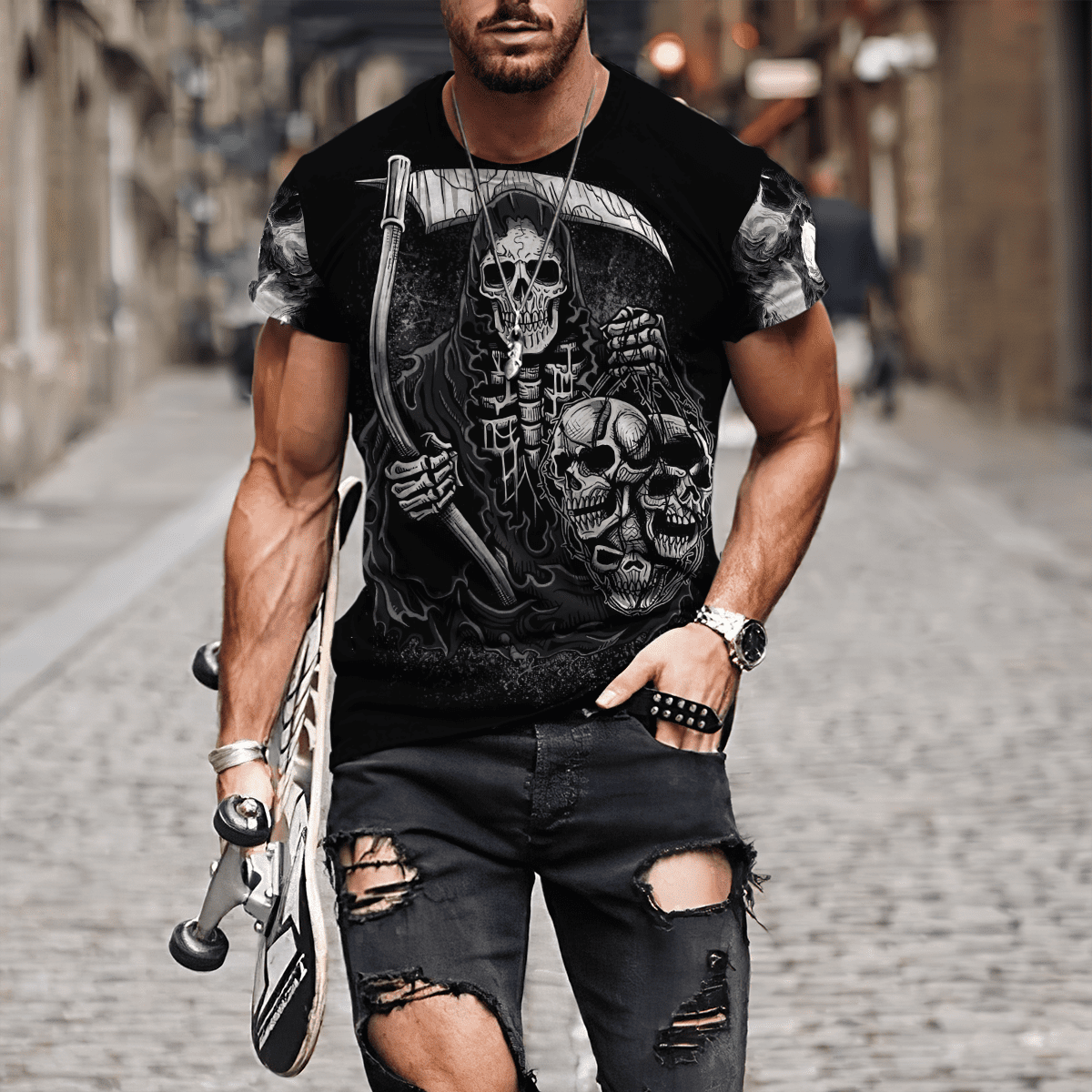 Tmarc Tee Skull 3D All Over Printed Unisex Shirts