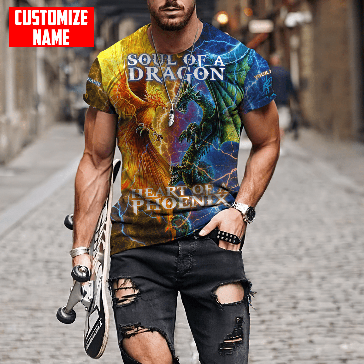 The Power Of Three Souls Dragon Phoenix Lion 3D All Over Printed Unisex Shirts