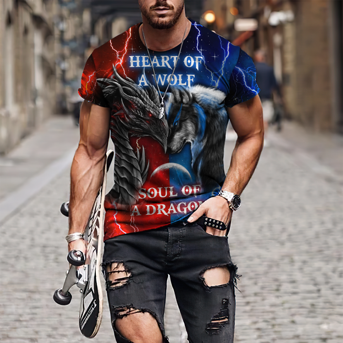 The Power Of Three Souls Dragon Wolf Lion 3D All Over Printed Unisex Shirts